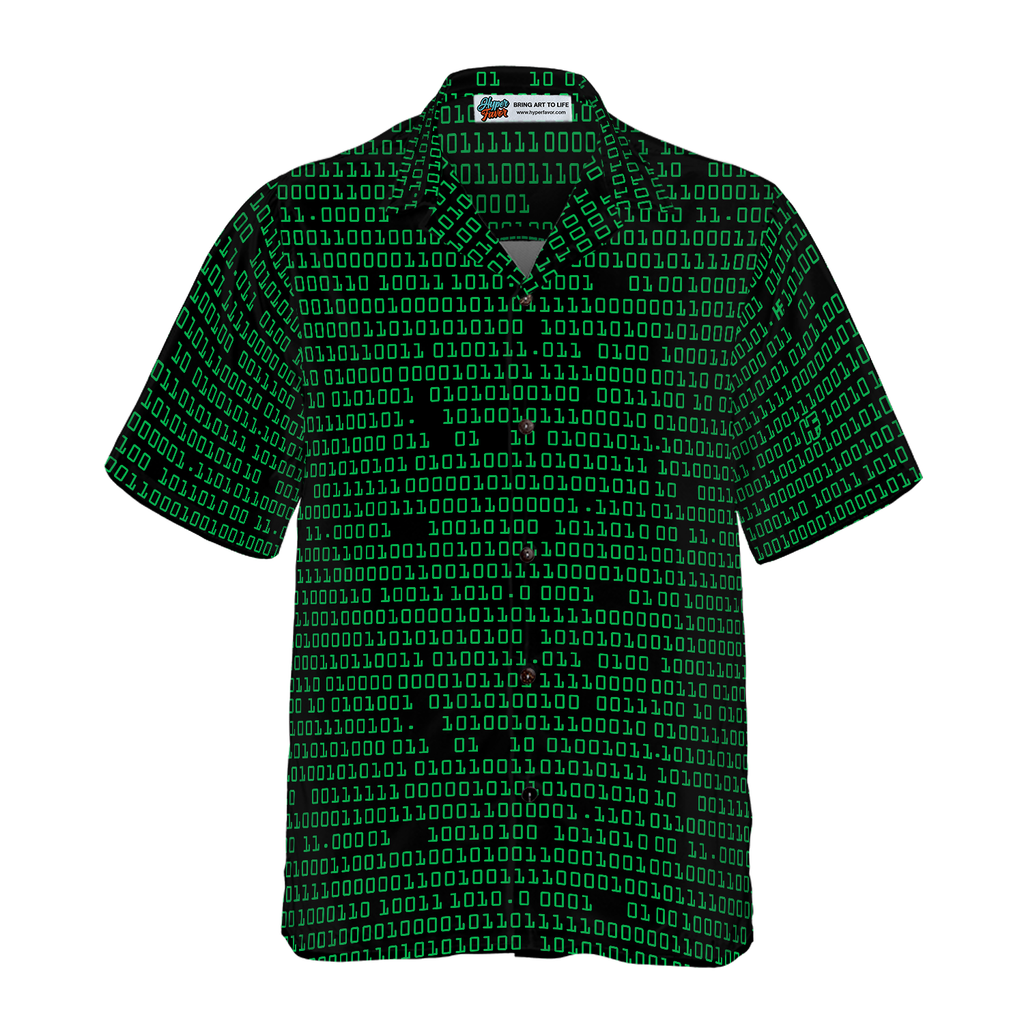 Binary Code Skull Hawaiian Shirt