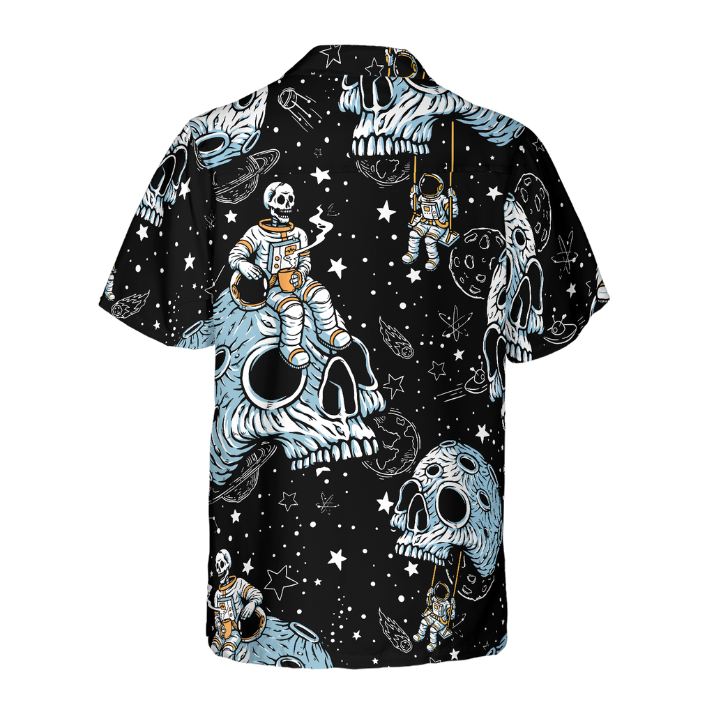 Lonely Skull Planet Outta Space Hawaiian Shirt