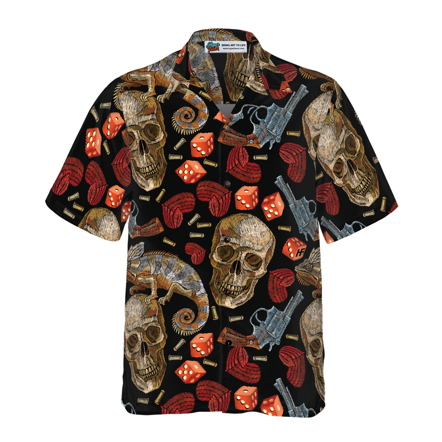 Skull Chameleon Hawaiian Shirt